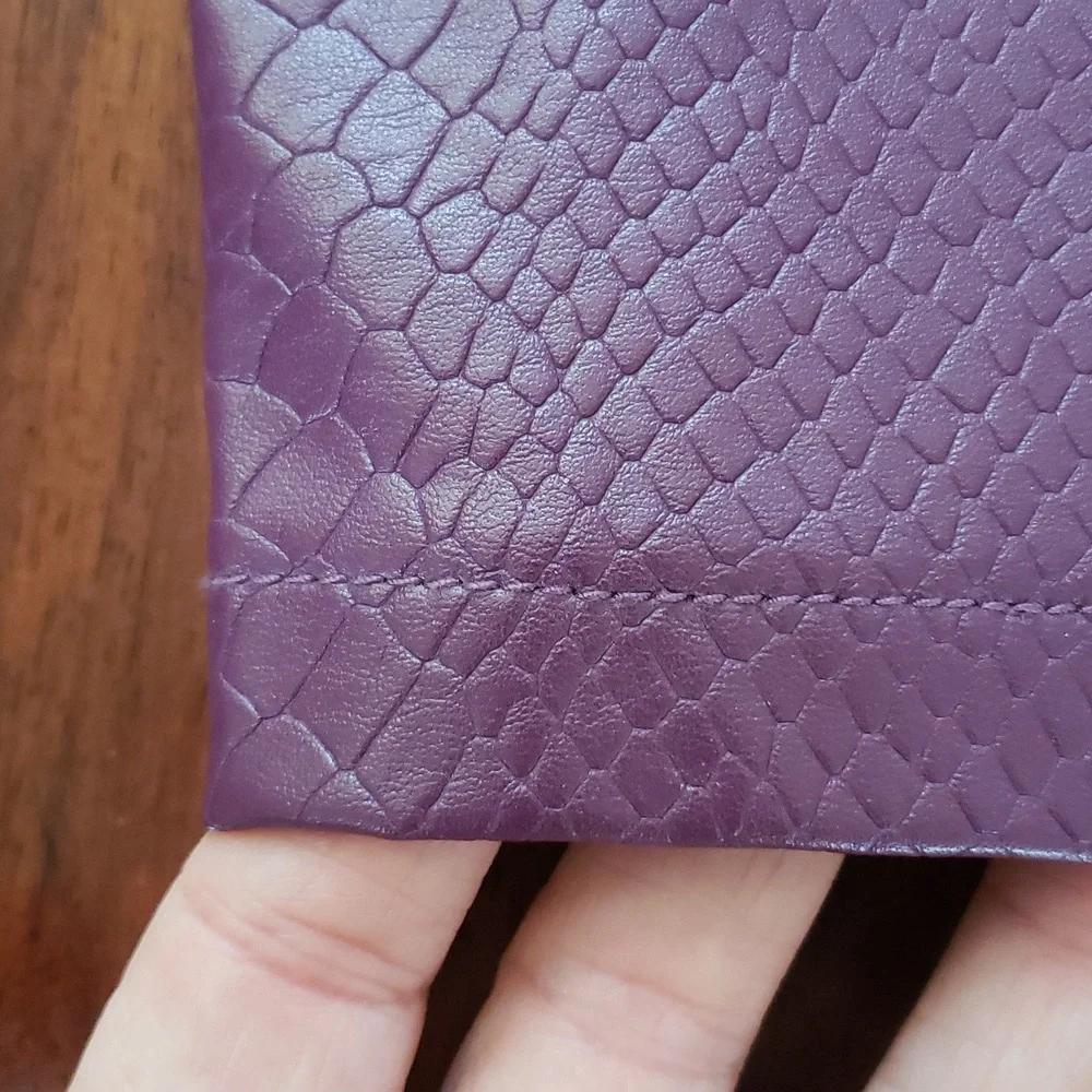 SHINESTAR Plum Faux Leather Mini Skirt – Embossed Snake Skin Texture | MEDIUM - Picture 12 of 13